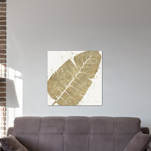 Mercer41 Gold Leaves IV On Paper by Wellington Studio GalleryWrapped